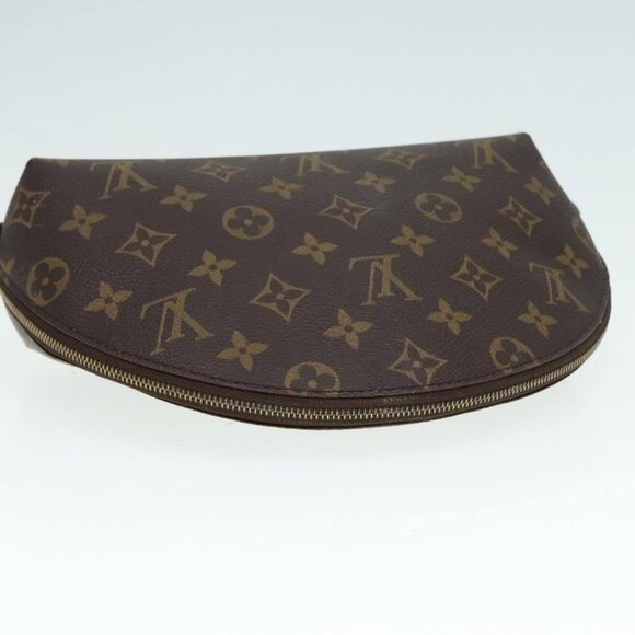 LOUIS VUITTON Monogram Trousse Demi Ronde Cosmetic Pouch LV Auth - Picture 7 of 16
